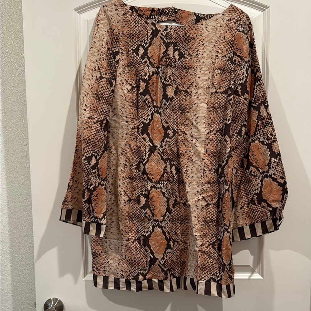 Snake Print Long Sleeve Tunic